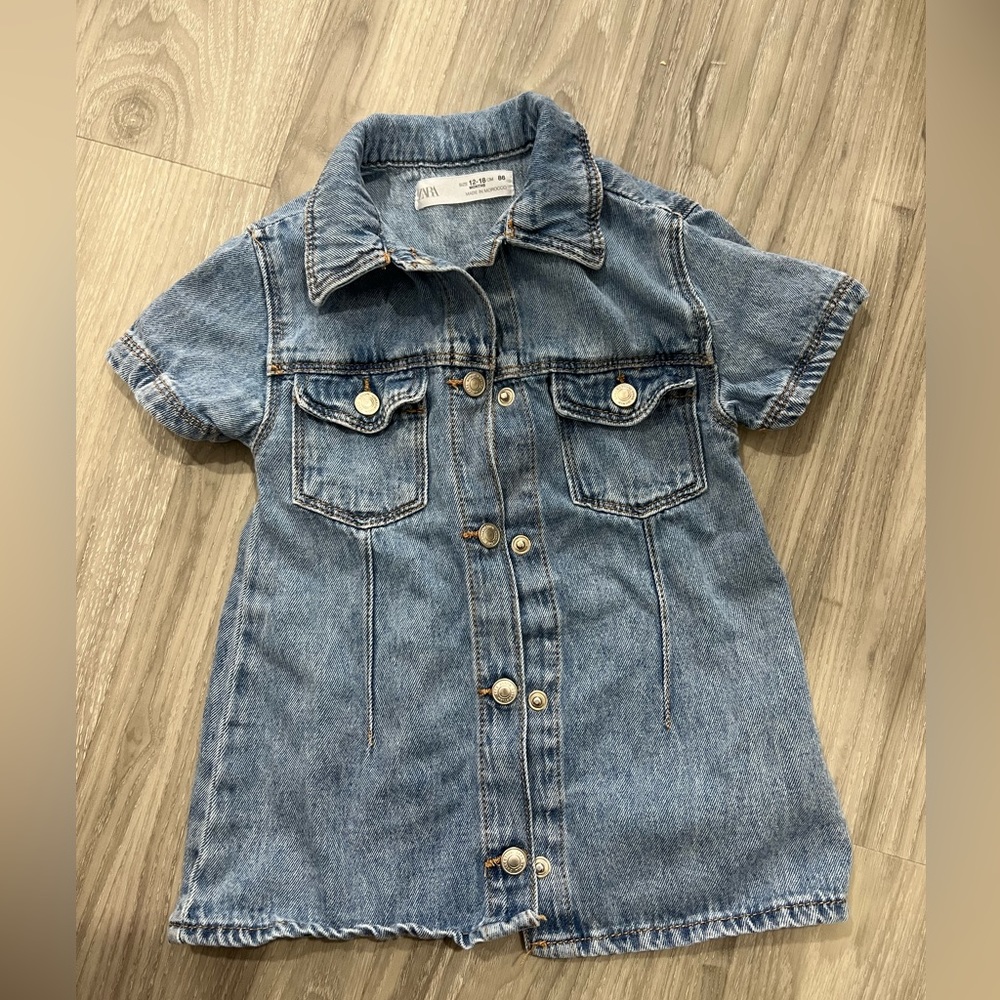 Zara toddler denim dress size 12-18 months